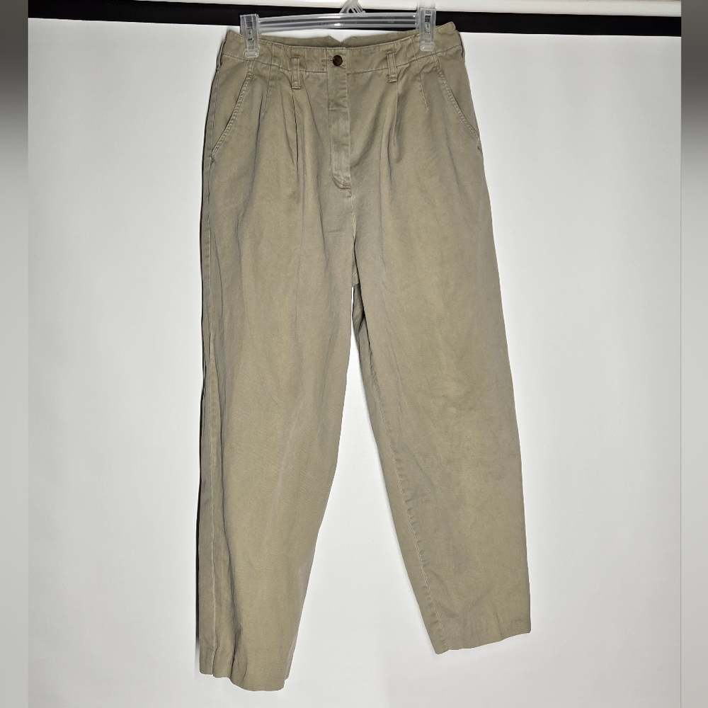 High-Waist Relaxed Chino Pants - Khaki